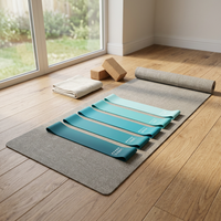 Set de Pilates y Yoga, Bandas de Resistencia de Alta Calidad para Gimnasio, Bandas Elásticas de Silicona Verde para Ejercicios