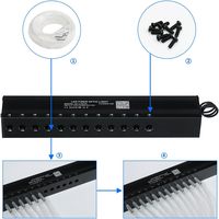 Kit d'éclairage à fibres optiques à effet étoiles filantes 8W, moteur de lumière LED météore à 12 trous avec application et télécommande RF pour utilisation en voiture