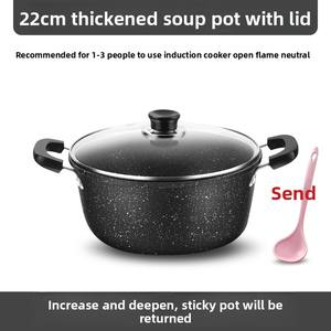 หม้อไฟฟ้าอเนกประสงค์ ดีไซน์ทันสมัย เคลือบหินทางการแพทย์ ป้องกันการติดกระทะ ใช้ได้กับเตาแก๊สและเตาแม่เหล็กไฟฟ้า เหมาะสำหรับทำซุป ตุ๋น โจ๊ก ใช้ในครัวเรือน ทำจากโลหะ - Product Image 6