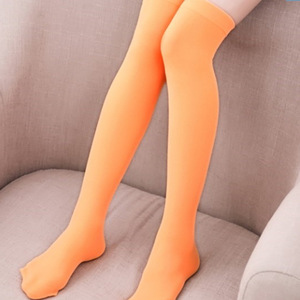 Knee <b>Socks</b> Women Cotton Solid Color Medium Thickness Over The Knee Spring Summer College Style - Product Image 3