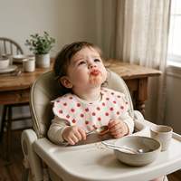 Bavoir personnalisé à manches longues pour bébé, de qualité usine, pour l'éducation à l'étiquette à table