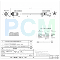 كابل إيثرنت صناعي عالي المرونة M12 A-Code 8-Pin إلى RJ45 CAT6A GigE Vision لكاميرات Basler وCognex وKeyence وDatalogic وSICK