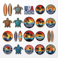 Patchs thermocollants personnalisés EYD California Dreamin, patch brodé tortue de mer surf hawaïen, soleil de Floride pour vêtements, sacs, chapeaux, souvenirs