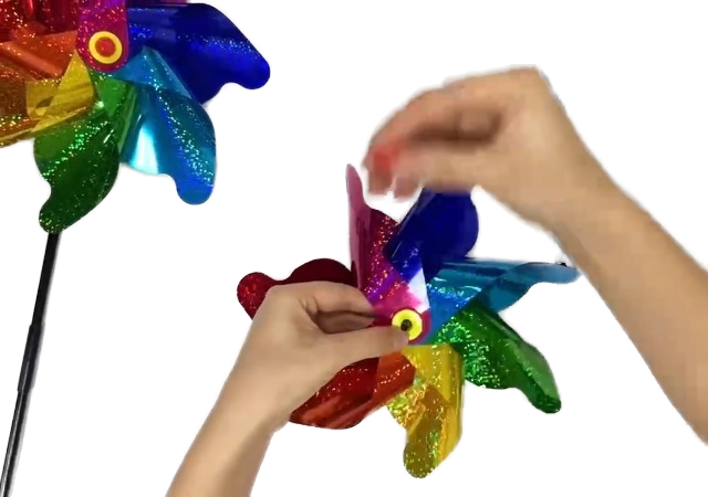 Reflective Pinwheels with Stakes, Extra Sparkly Pinwheel for Garden Decor, Bird Devices Deterrent to Scare Birds,squirrels Away