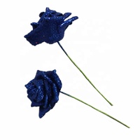 Künstliche Glitzer-Rosen aus Schaumstoff mit Drahtstiel für Hochzeitsdekorationen