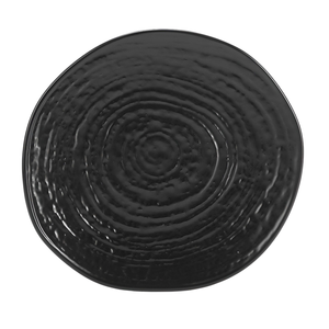 Plateau de présentation en porcelaine noire à motifs linéaires DIAM. 20,5 CM NOIR - Product Image 1