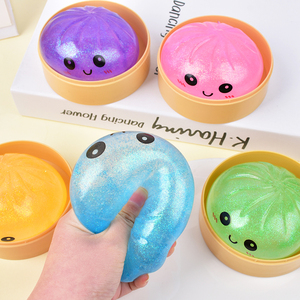 En gros, Jouet anti-stress souple et coloré en forme de boulette de riz (bao) mignonne, avec visage souriant, jouet sensoriel et promotionnel, avec support de cuisson vapeur - Product Image 6