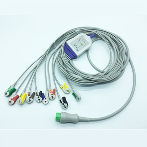 Compatibel Voor Mindray Eendelige <span class=keywords><strong>Ecg</strong></span> Kabel 10 Lead Ekg Kabel Met Leadwires, Clips, 10K Weerstand Iec - Product Image 2
