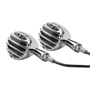 Bullet Grille Style moto Chrome LED Bullet ambre clignotant lampe pour Harley Davidson Softail café <span class=keywords><strong>Racer</strong></span> - Product Image 4