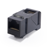 Connecteur Keystone RJ45 8P8C Cat6 UTP à angle droit et coupleur avec contacts plaqués or pour réseaux Ethernet