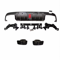 Diffuseur W205 ABS Diffuseur de pare-chocs arrière Noir Becquet arrière avec embouts d'échappement pour Mercedes Benz Classe C W205 2015-2021 Sport