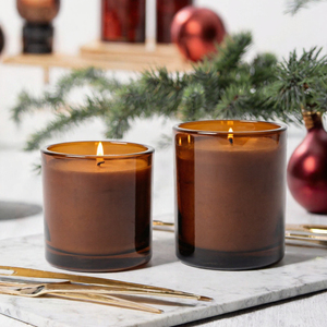 BEST Amber <b>Glass</b> Candle <b>Jars</b> with Lid Round Reusable Eco-Friendly Heat Resistant Durable <b>for</b> Christmas Home <b>Decor</b> - Product Image 3