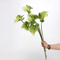 Rangkaian Bunga Anthurium Artificial PU Real Touch Langsung dari Pabrik, Tangkai Tunggal, Flaming Crane Palm, Dekorasi Pernikahan & Rumah
