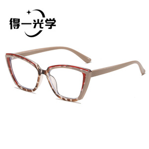Lunettes de vue œil de chat avec monture en PC, anti-lumière bleue et anti-radiation, pour femmes, avec verres en PC - Product Image 1