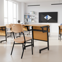 Ensemble chaise et bureau d'école moderne et confortable pour salle de classe, en bois écologique, durable, ignifuge, garantie 3 ans - Philippines