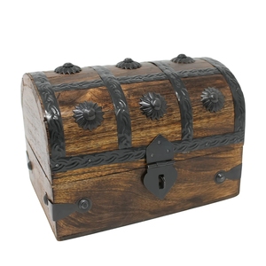 Pirate Wooden <strong>Treasure</strong> Chest Keepsake <strong>Box</strong> - Product Image 1