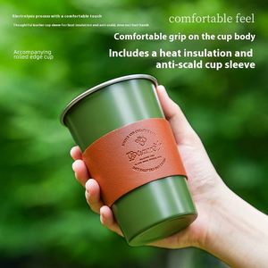 Mug en acier inoxydable 304 de qualité alimentaire, simple paroi, design classique, idéal pour le camping en extérieur, les fêtes et l'usage domestique - Product Image 3