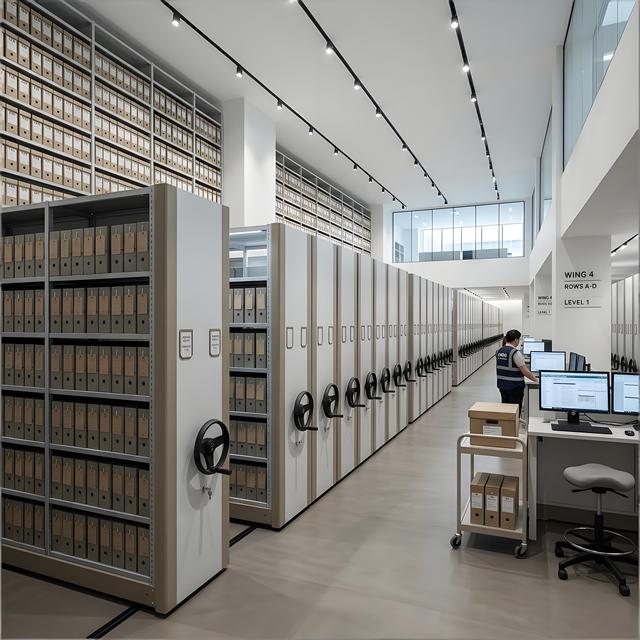 Archives Mobile Shelving System New Metal File Cabinet with Adjustable Features Dense Ark for Library or School Storage