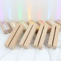 Support d'affichage LED à base en bois de 5,9 pouces alimenté par piles AAA pour lampe de nuit en acrylique personnalisée, art en résine et verre, bricolage