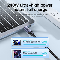 Cable USB 3.2 Gen 2x2 C a C Mindpure de 240W, Sincronización Rápida de 20Gbps, Video 4K a 60Hz, E-Marker HUSB332A para Laptop, Banco de Energía, Teléfono Inteligente