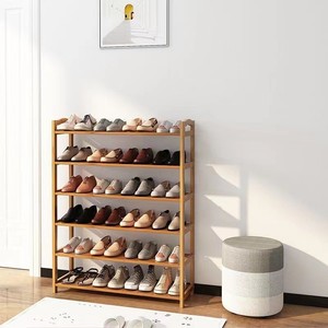 Bamboo <b>Shoe</b> Rack 6 Tier <b>Space</b> <b>Saving</b> <b>Storage</b> Organizer For Entryway Bathroom Home Use - Product Image 2