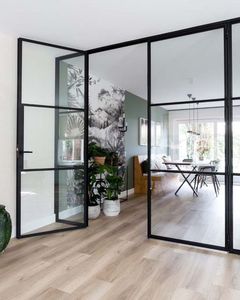 High Quality Modern Steel Door Crittal Style Solid Exterior Chinese Design Side Opening Tempered Glass - Product Image 2