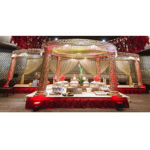 Mandap de boda de fibra tallada dorada real, el último juego de Mandap tallado dorado para bodas, boda hindú, Mandap tallado dorado EE. UU. - Product Image 1