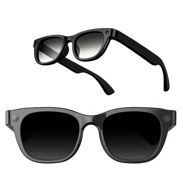E06S Smart Glasses 13 Million Pixel Photo EIS Six Axis Gyroscope 4K Video Recording AI Recognition Translation Touch-button