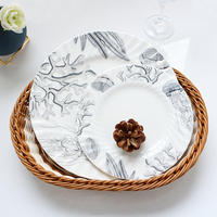 Assiettes de dîner écologiques pour anniversaire, en céramique blanche, jolies assiettes en porcelaine fine pour restaurant