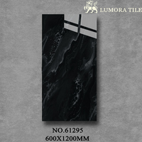 Carrelage en porcelaine effet marbre bleu lapis-lazuli naturel 600x1200mm 24x48 pouces, finition brillante, pour murs et sols, idéal pour la décoration de villas de luxe