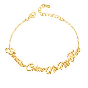 สร้อยข้อมือสแตนเลสชุบทองคำชมพูแบบปรับแต่งได้สำหรับผู้หญิง พร้อมชื่อสกุลส่วนตัว - ของขวัญคริสต์มาส - Product Image 4