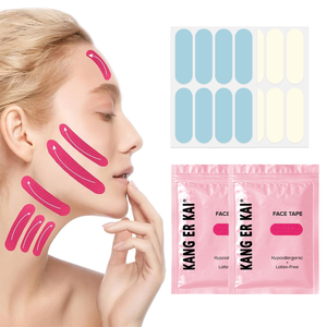 顔のしわ用テープ 夜用 柔軟なフルフェイスフェイシャルテープ しわを滑らかにし、細かい線を消す 額用しわ防止パッチ - Product Image 2