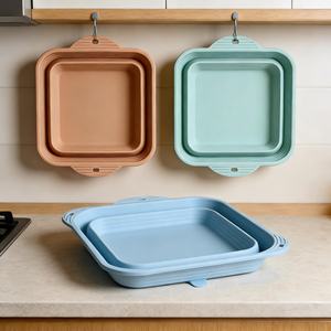 Panier de levage carré en silicone antiadhésif personnalisé avec logo pour la cuisson à domicile, compatible lave-vaisselle et four - Product Image 6