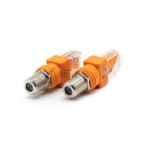 Adaptateur RJ45 vers coaxial F, connecteur RF 8P8C femelle vers F mâle 75 Ohm, convertisseur de prise jack Ethernet vers coaxial pour testeur de réseau - Product Image 1