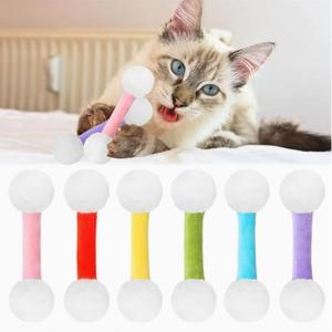 Juguete para masticar para gatos, palo de dentición de felpa, cuentas redondas, amarillo, rosa, verde, azul cielo, rojo, morado, de 0 a 24 meses, unisex - Product Image 4