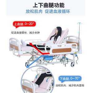 Cama de enfermería manual con barandillas grandes y orificio para inodoro, para uso médico en el hogar/dormitorio - Product Image 3