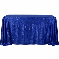 Nappe jetable rectangulaire en PEVA imperméable bleu saphir avec feuille métallisée pour cocktails, jardin, terrasse et fêtes