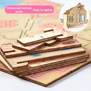 <span class=keywords><strong>3D</strong></span> stereo phim hoạt hình bằng gỗ máy bay Câu Đố laser cắt DIY khối xây dựng mô hình đồ chơi giáo dục cho sinh viên trẻ em bán buôn hộp - Product Image 3