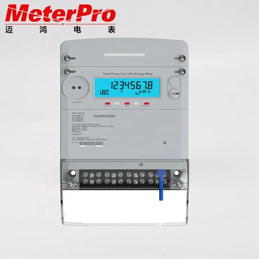 Three phase electricity smart meter with transformer