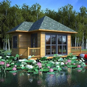 บ้านไม้กระท่อมหนึ่งห้องนอนหนึ่งห้องนั่งเล่น บ้านพักแคมป์ปิ้งกลางแจ้งพร้อมระเบียงและบันได สำหรับใช้ริมชายหาดหรือในป่า - Product Image 3