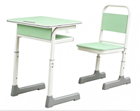 Ensemble chaise et bureau d'étudiant moderne à hauteur réglable, structure métallique robuste, écologique, pour salle de classe, chambre et bureau