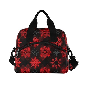 Christmas Patterns Customs Two Shoulder Strap Zipper Large Capacity Fashion Lunch Cooler Bag - Product Image 2