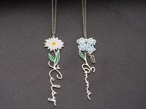 Collar DE FLOR DE <span class=keywords><strong>NACIMIENTO</strong></span> personalizado, collar con nombre personalizado, collar con nombre Floral, regalos personalizados para ella, regalos de cumpleaños - Product Image 4