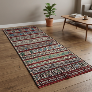 Alfombras de Lana Berber Marroquíes Hechas a Mano al por Mayor, con Patrón Geométrico Anudado a Mano, Pelo Corto, Grosor Medio y Respaldo de Yute - Product Image 1