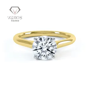 Perhiasan Cincin Emas Putih Cincin Pertunangan HPHT Berlian 18K Perhiasan Emas Kuning Putih Cincin Band dengan Sertifikat GEMID IGI