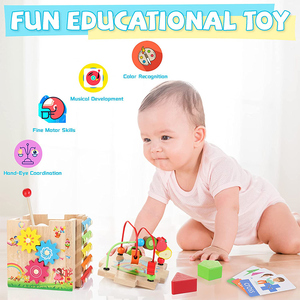 Phong Cách Mới Bằng Gỗ Hoạt Động Cube 8-Trong-1 Montessori Giáo Dục Học Tập Đồ Chơi Cho 1 + Năm Tuổi Chàng Trai Cô Gái Cho Trẻ Mới Biết Đi 2-<span class=keywords><strong>4</strong></span> Năm OEM - Product Image 4