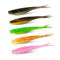 Yousya nouveau 6.5cm 1.5g fourche queue fendue flottant leurres de pêche souples appâts de natation avec paillettes De Pesca pour Ferch pêche à l'achigan