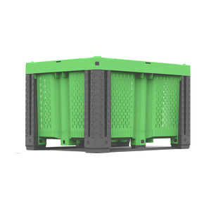 Solid or <strong>Mesh</strong> Plastic <strong>Pallet</strong> <strong>Box</strong> 1200*1000*790mm Heavy Duty Stackable Avocado Bin for Commercial Use - Product Image 4