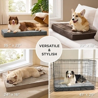 Orthopädisches Hundebett Memory-Schaum Samt-Wolle Groß Abnehmbarer Waschbarer Bezug Umweltfreundliches Haustierbett für Große Hunde Gelenkunterstützung