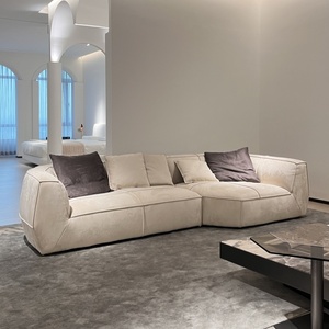 Lit Nuage Moderne de Luxe en Tissu Blanc pour Salon, Canapé Modulaire Confortable en Forme de U, Design Japonais, Idéal Hôtels et Appartements - Product Image 1